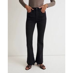 madewell skinny flare jeans in black frost wash nm252 women size 23